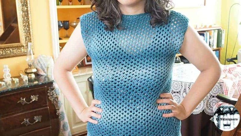 Blusa sin mangas - Crochet tunecino